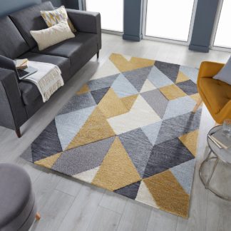 An Image of Icon Geometric Rug Icon Geometric Ochre