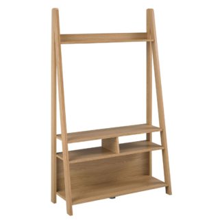 An Image of Tiva Oak Ladder TV Stand Natural