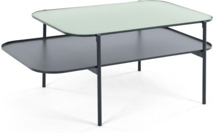 An Image of Grenadine Coffee Table, Navy and Frosted Glass