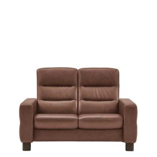 An Image of Stressless Wave High Back 2 Seater Sofa Leather