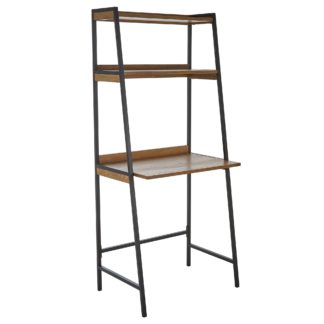 An Image of Fulton Ladder Desk Brown and Grey