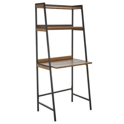 An Image of Fulton Ladder Desk Brown and Grey