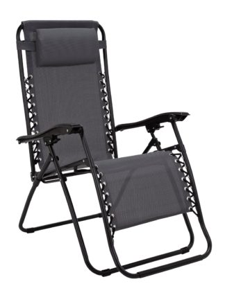 An Image of Argos Home Zero Gravity Metal Sun Lounger - Grey