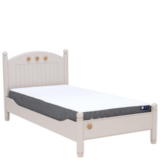An Image of Children's Buttons Single Bed - Rubberwood With a Stone Painted Finish