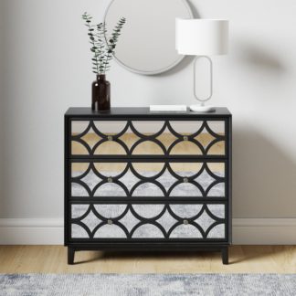 An Image of Delphi Black Chest of Drawers Black