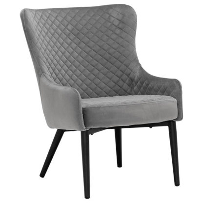 An Image of Rivington Velvet Lounge Chair Grey