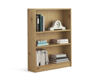 An Image of Habitat 2 Shelf Small Bookcase - Oak Effect