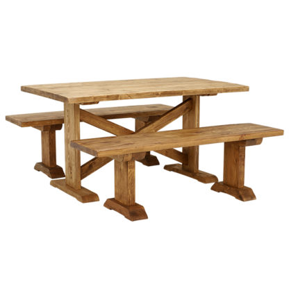An Image of Newsham Dining Table and 2 Benches
