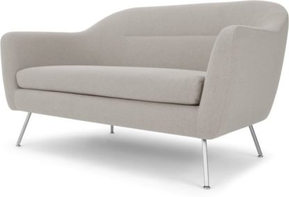 An Image of Reece 2 Seater Sofa, Mina Flint Grey with Metal Legs