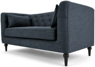 An Image of Flynn 2 Seater Sofa, Atlantic Blue Linen Mix
