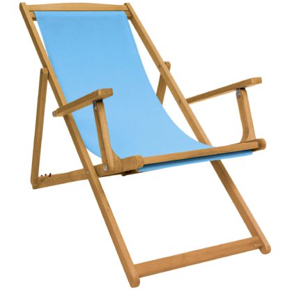 An Image of Teal Wooden Deck Chair Teal