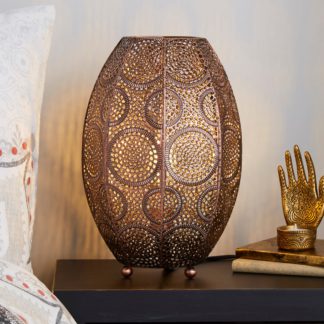 An Image of Rosario Moroccan Copper Table Lamp Copper