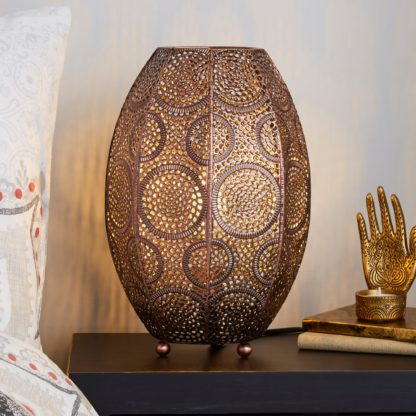 An Image of Rosario Moroccan Copper Table Lamp Copper
