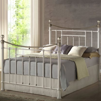 An Image of Bronte Bed Frame Cream