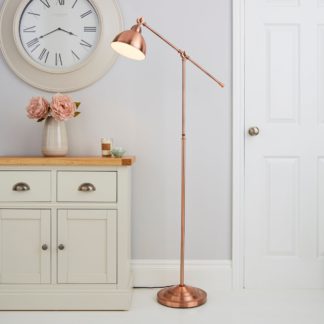 An Image of Lever Arm Copper Floor Lamp Gold