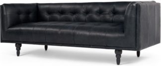 An Image of Connor 3 Seater Sofa, Black Premium Leather