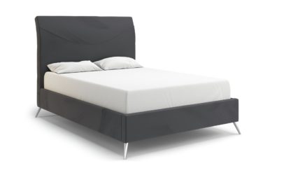 An Image of MiBed Seattle Velvet Double Bed Frame - Grey