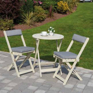 An Image of Hardwood 2 Seater Forest White Bistro Set White