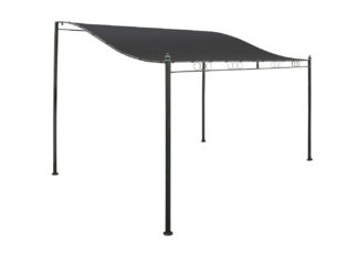 An Image of Greenhurst 2.5m x 2.5m Wall Mounted Garden Gazebo - Charcoal