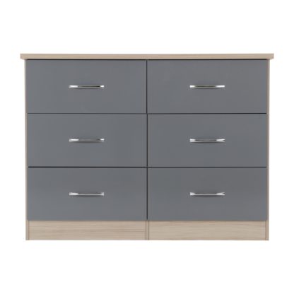 An Image of Nevada Grey 6 Drawer Chest Grey