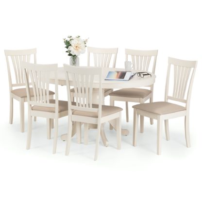An Image of Stanmore Dining Table with 4 Chairs Ivory