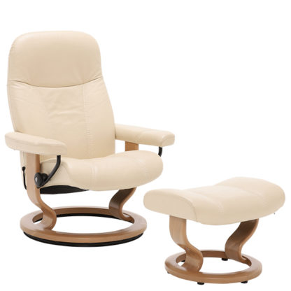 An Image of Stressless Consul Classic Chair Stool Batick