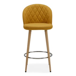 An Image of Astrid Bar Stool Yellow Fabric Yellow