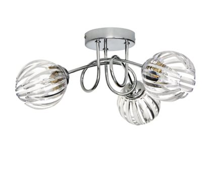 An Image of Argos Home Alana 3 Light Ceiling Light - Chrome