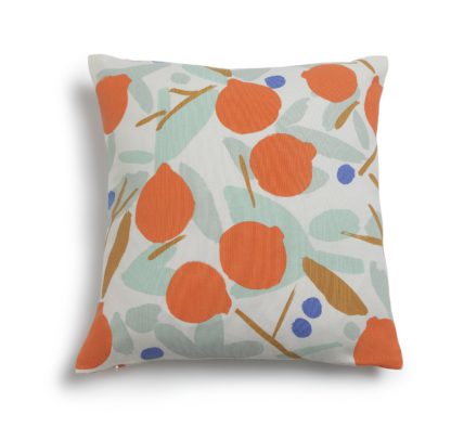 An Image of Habitat Pomegranate Patterned Cushion - Multicoloured