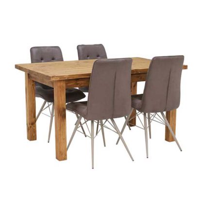 An Image of Covington Reclaimed Wood Dining Table and 4 Hix Chairs