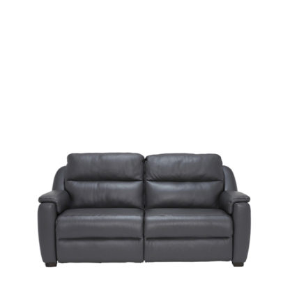 An Image of Strauss Grey Leather Recliner Loveseat