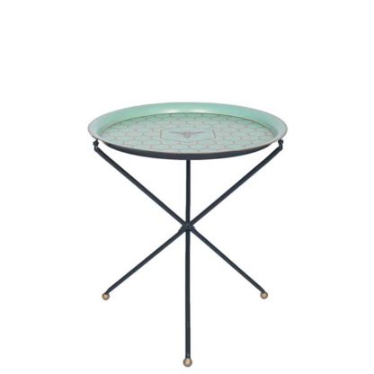 An Image of Honeycomb Foldable Tray Table Blue Gold and Black
