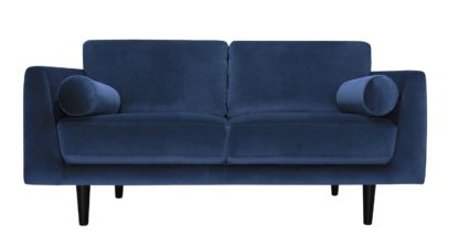 An Image of Habitat Jackson 3 Seater Velvet Sofa - Blue