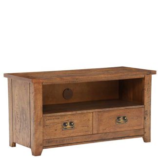 An Image of New Frontier Mango Wood Plasma TV Stand