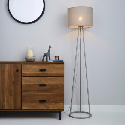 a5d05566372e0680c26348e72393366c77df1bf9d26240ac8ca8ab62de537028.jpg An Image of Sara Grey Floor Lamp Grey