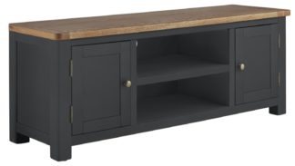 An Image of Habitat Kent 2 Door TV Unit - Grey