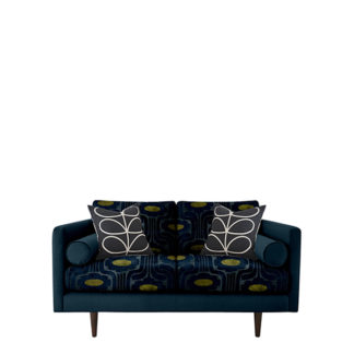 An Image of Orla Kiely Mimosa Small Sofa Patterned Velvet