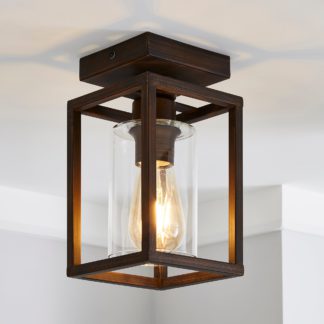 An Image of London Flush Ceiling Fitting Brown