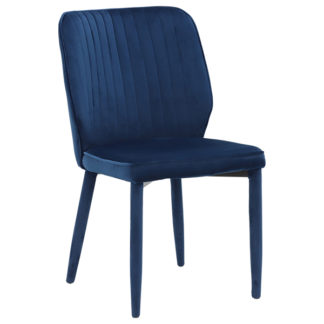 An Image of Rigg Velvet Dining Chair Peacock Blue