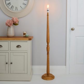 An Image of Legoli Turned Wood Floor Lamp Base Natural