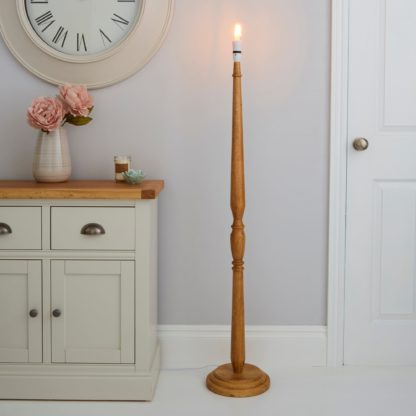 An Image of Legoli Turned Wood Floor Lamp Base Natural