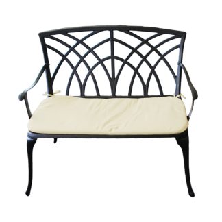 An Image of Cast Aluminium 2 Seater Bronze Bench Bronze