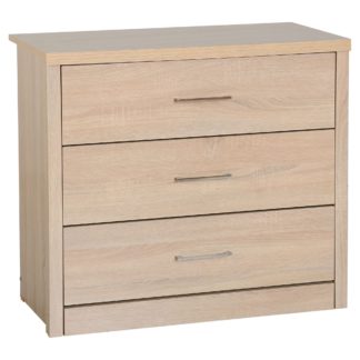 An Image of Lennon Oak Effect 3 Drawer Chest Natural