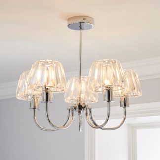 An Image of Paloma 5 Light Glass Ceiling Fitting Chrome