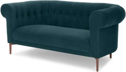 An Image of Hammond 2 Seater Sofa, Lagoon Blue Velvet