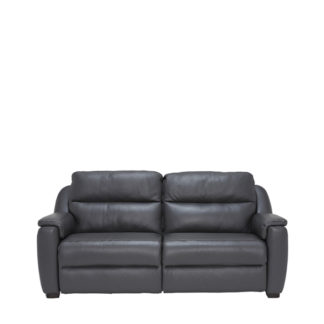 An Image of Strauss Grey Leather Recliner Sofa