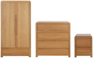 An Image of Habitat Novara 3 Piece Wardorbe Set - Oak & Oak Veneer