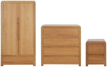 An Image of Habitat Novara 3 Piece Wardorbe Set - Oak & Oak Veneer