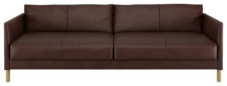 An Image of Habitat Hyde 3 Seater Leather Sofa Bed - Brown