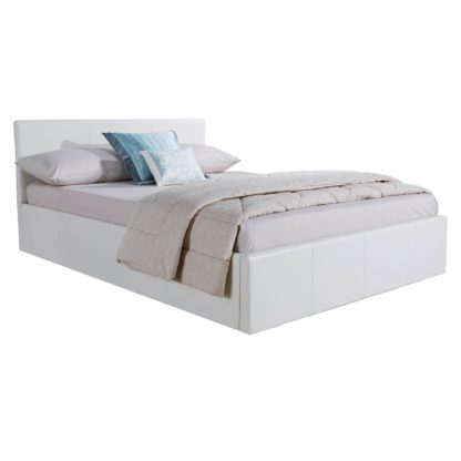 An Image of Seattle Ottoman Storage White Bed Frame White